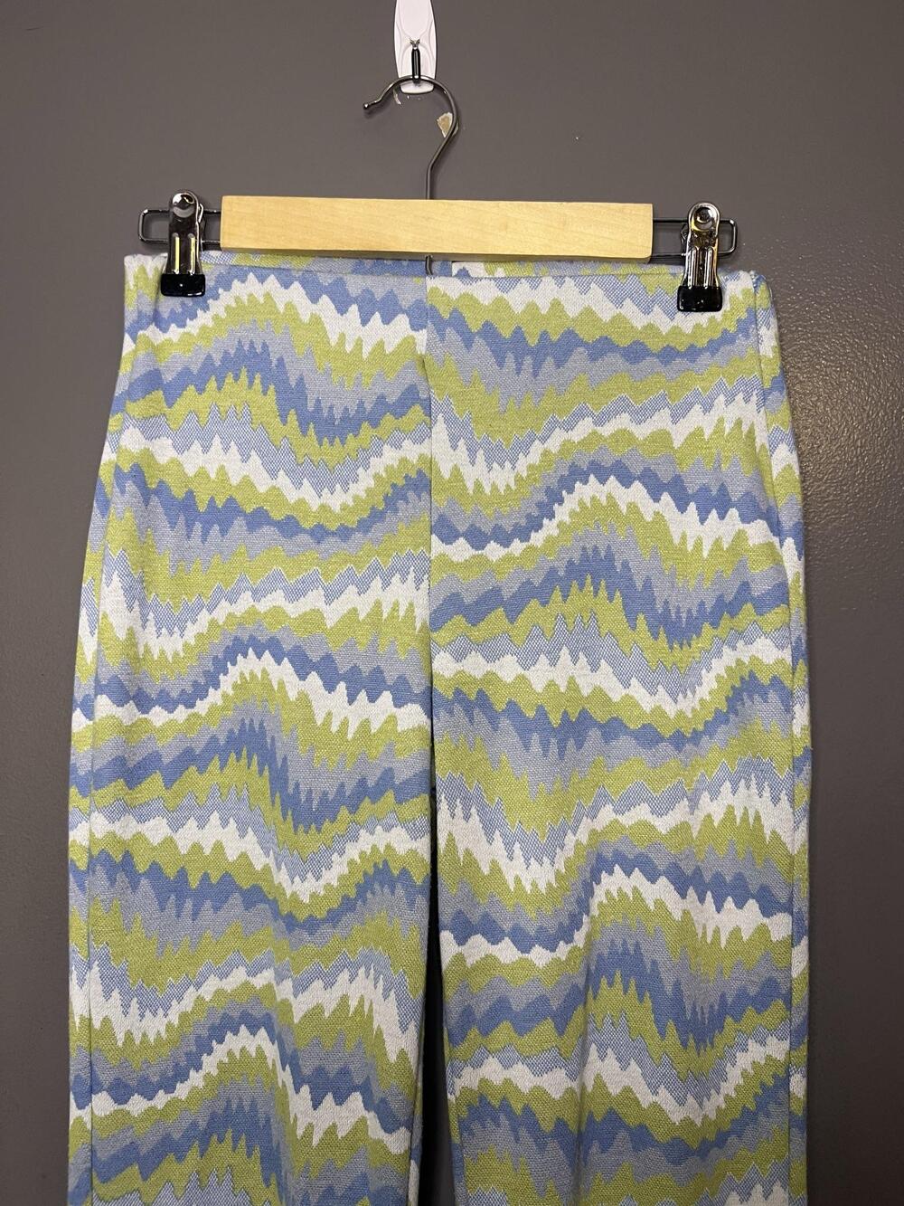 Urban Outfitters Pants Womens Small Multicolor Knit Flare Leg Geometric Stretch - Picture 1 of 9